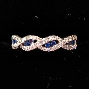 10K Custom Diamond Sapphire Ring